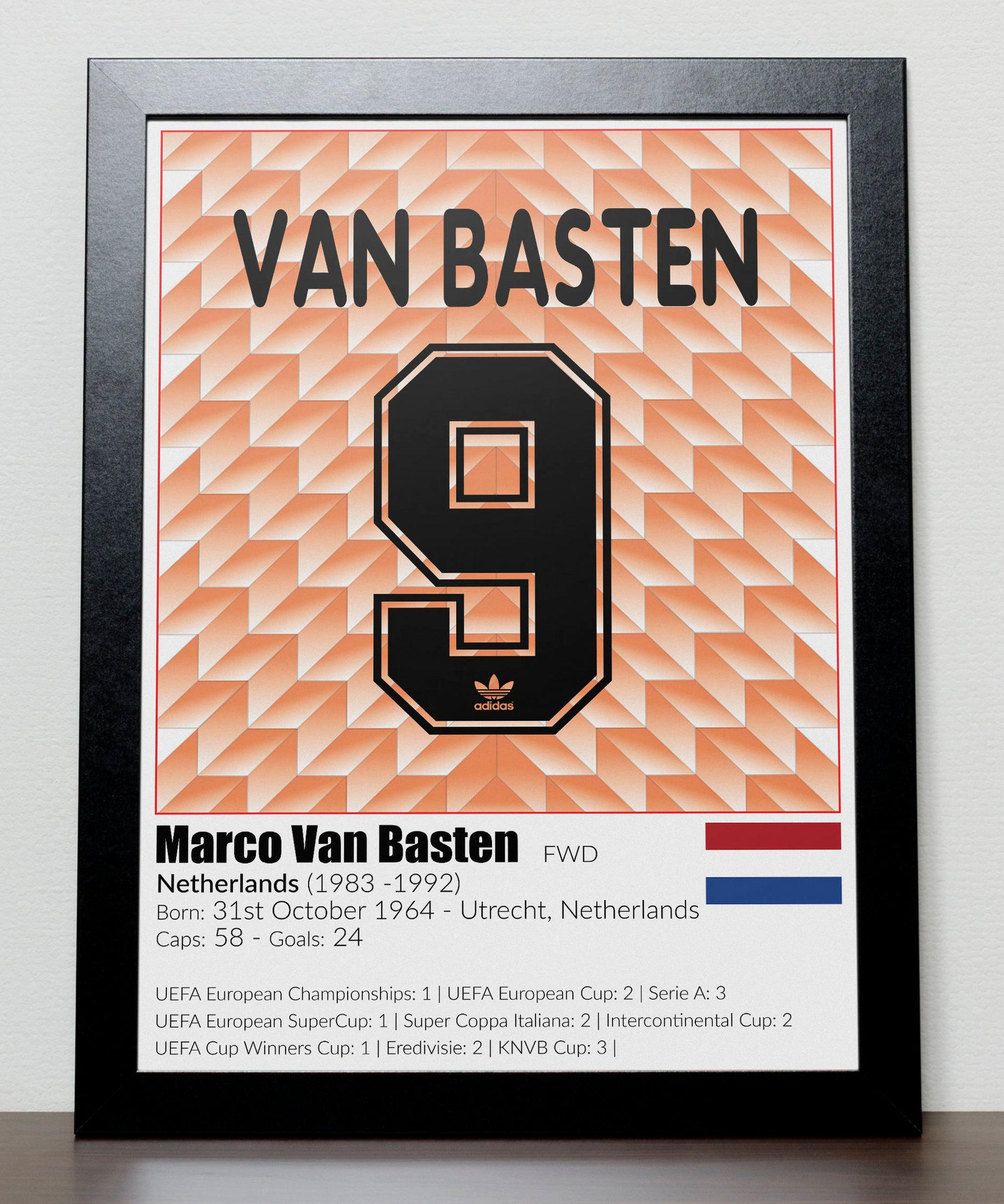 Dutch Football Legends Poster Van Basten Gullit Rijkaard
