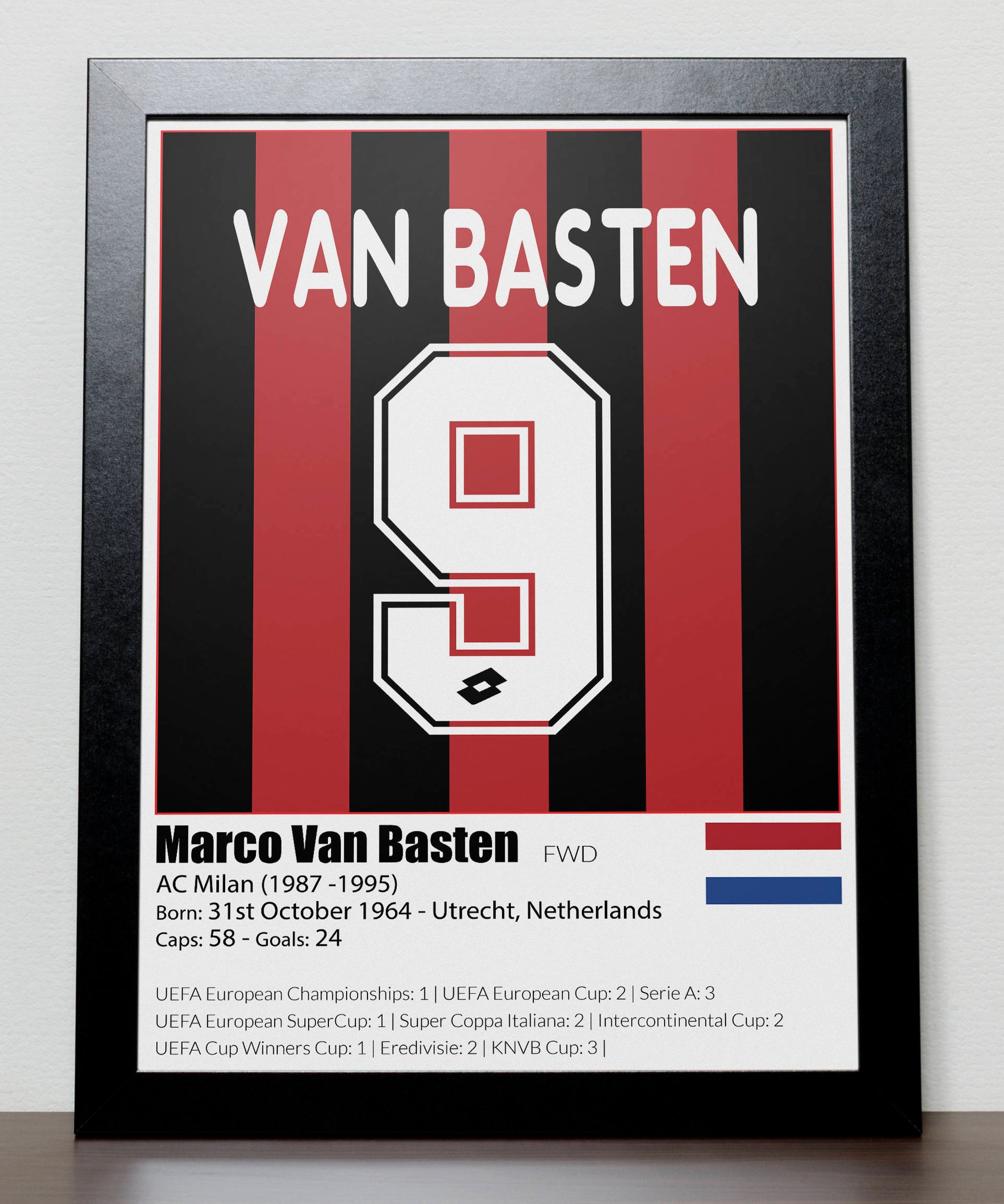 Dutch Football Legends Poster Van Basten Gullit Rijkaard