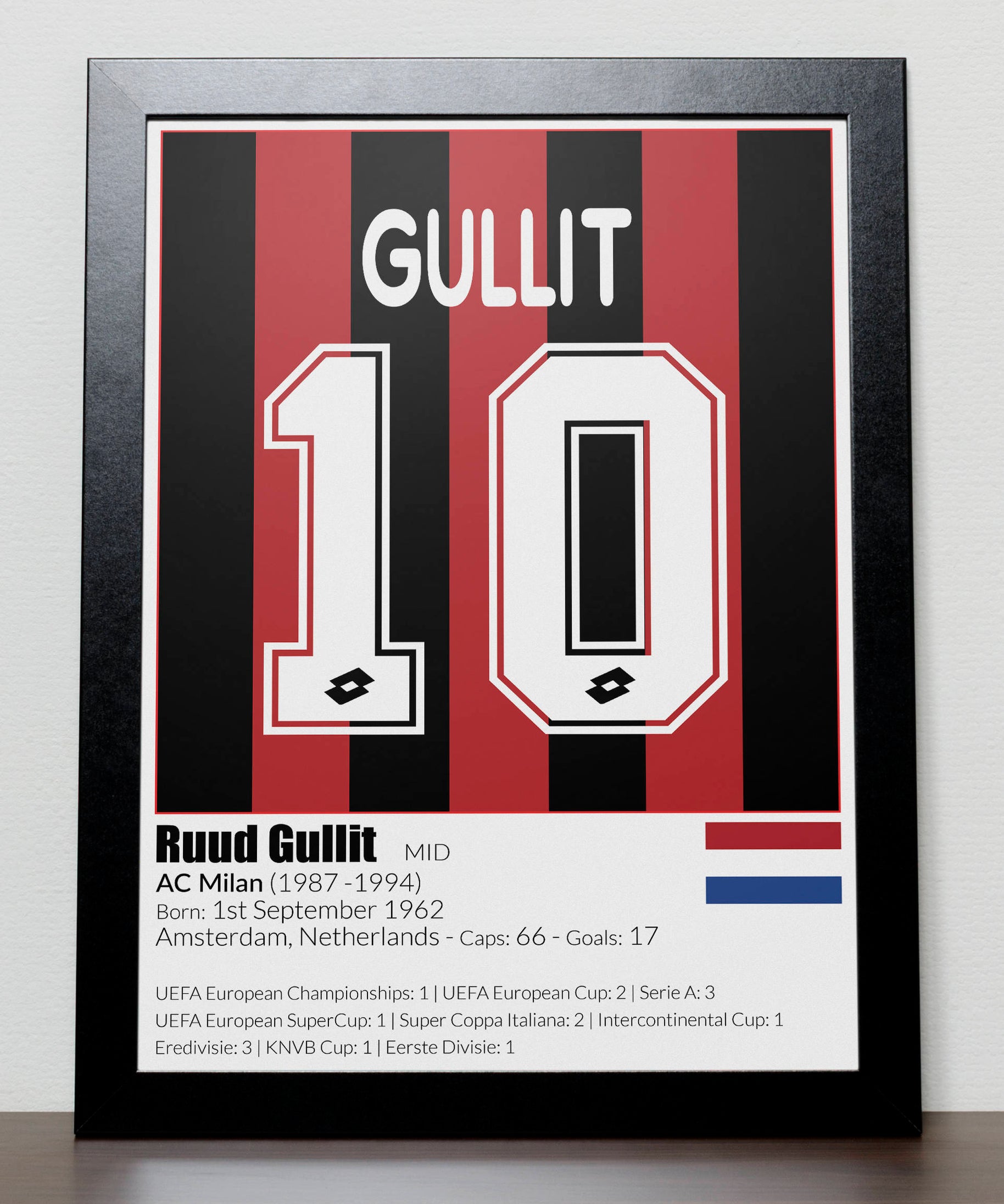 Dutch Football Legends Poster Van Basten Gullit Rijkaard