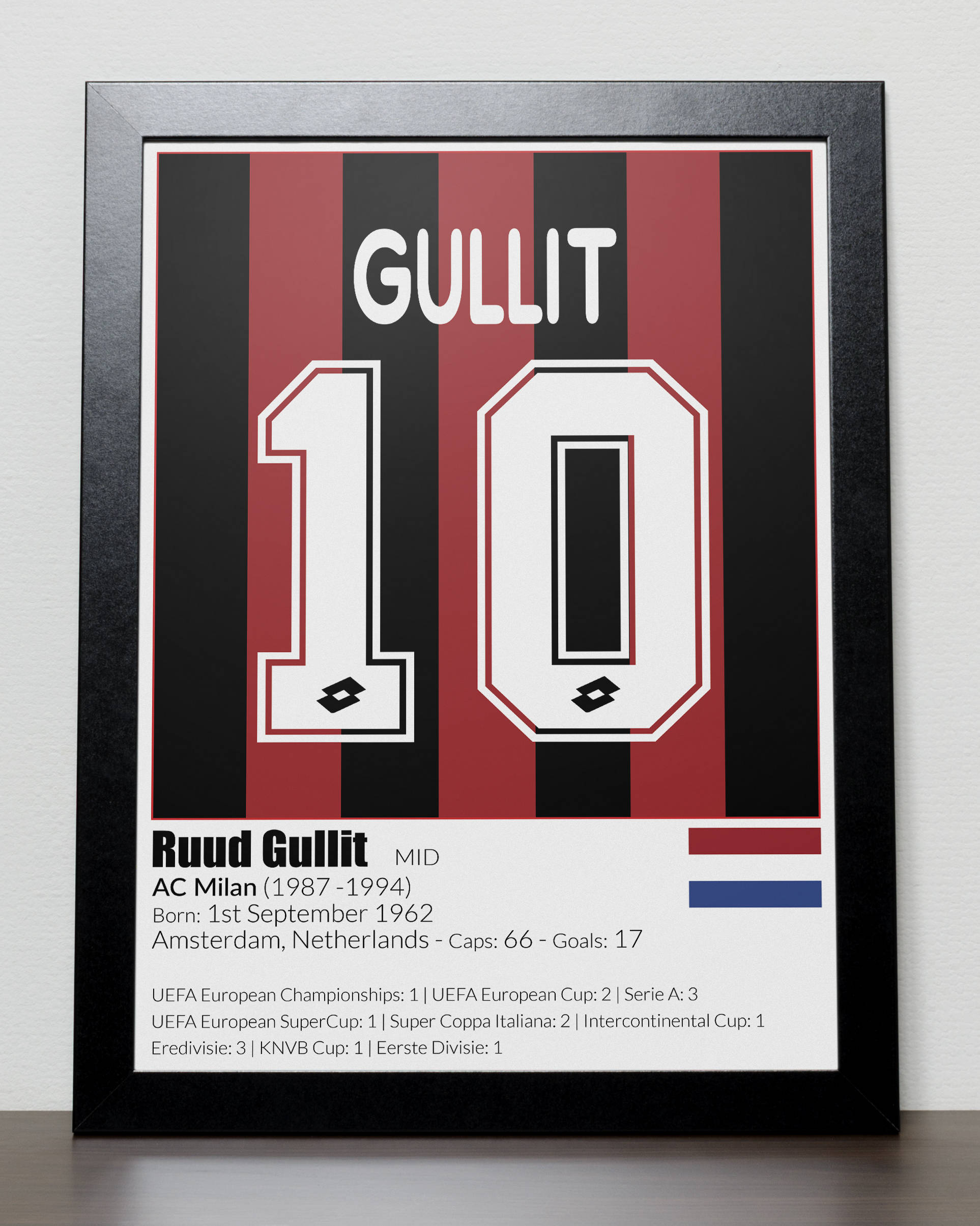 Dutch Football Legends Poster Van Basten Gullit Rijkaard