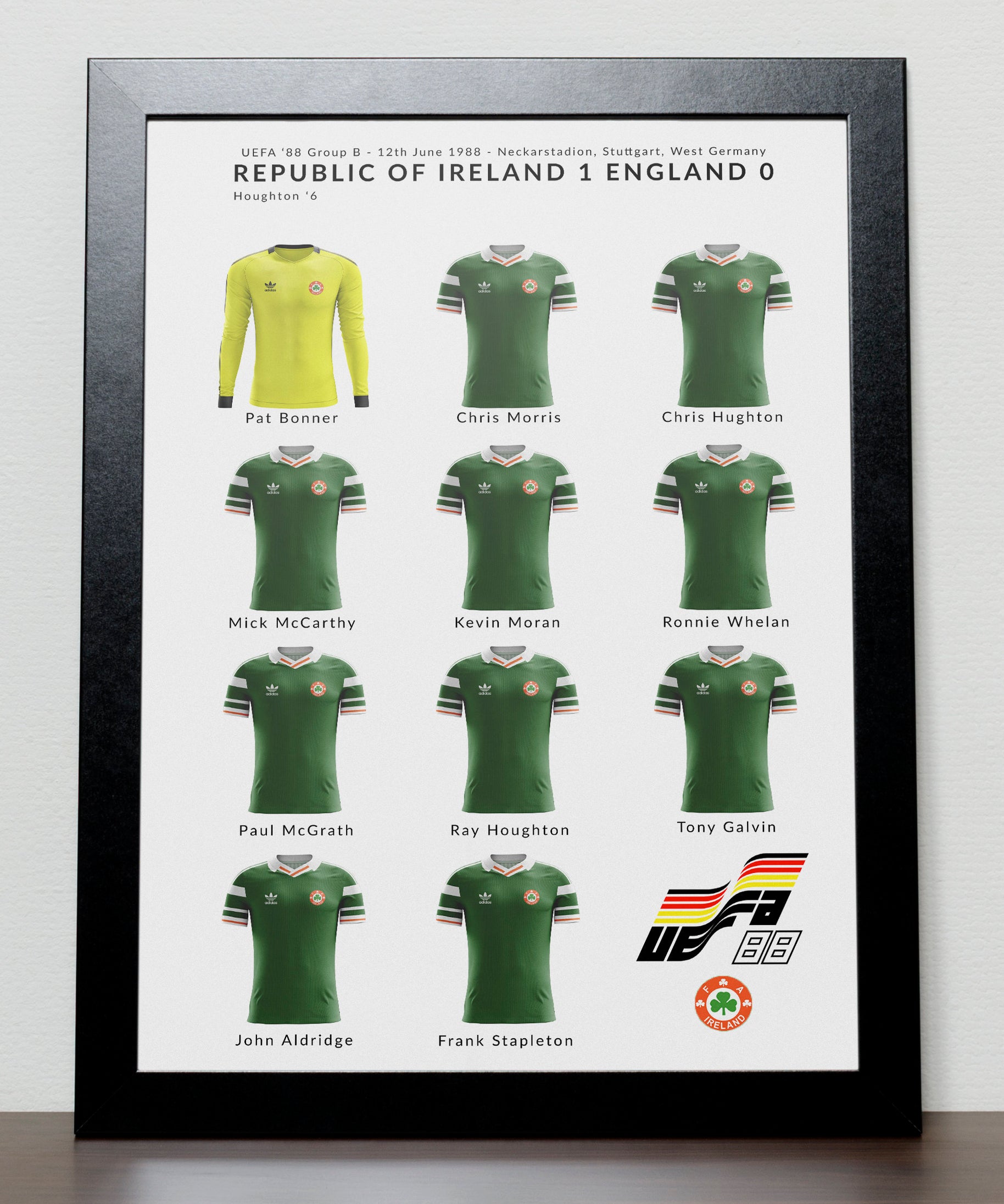 Ireland v England Euro 88 Poster