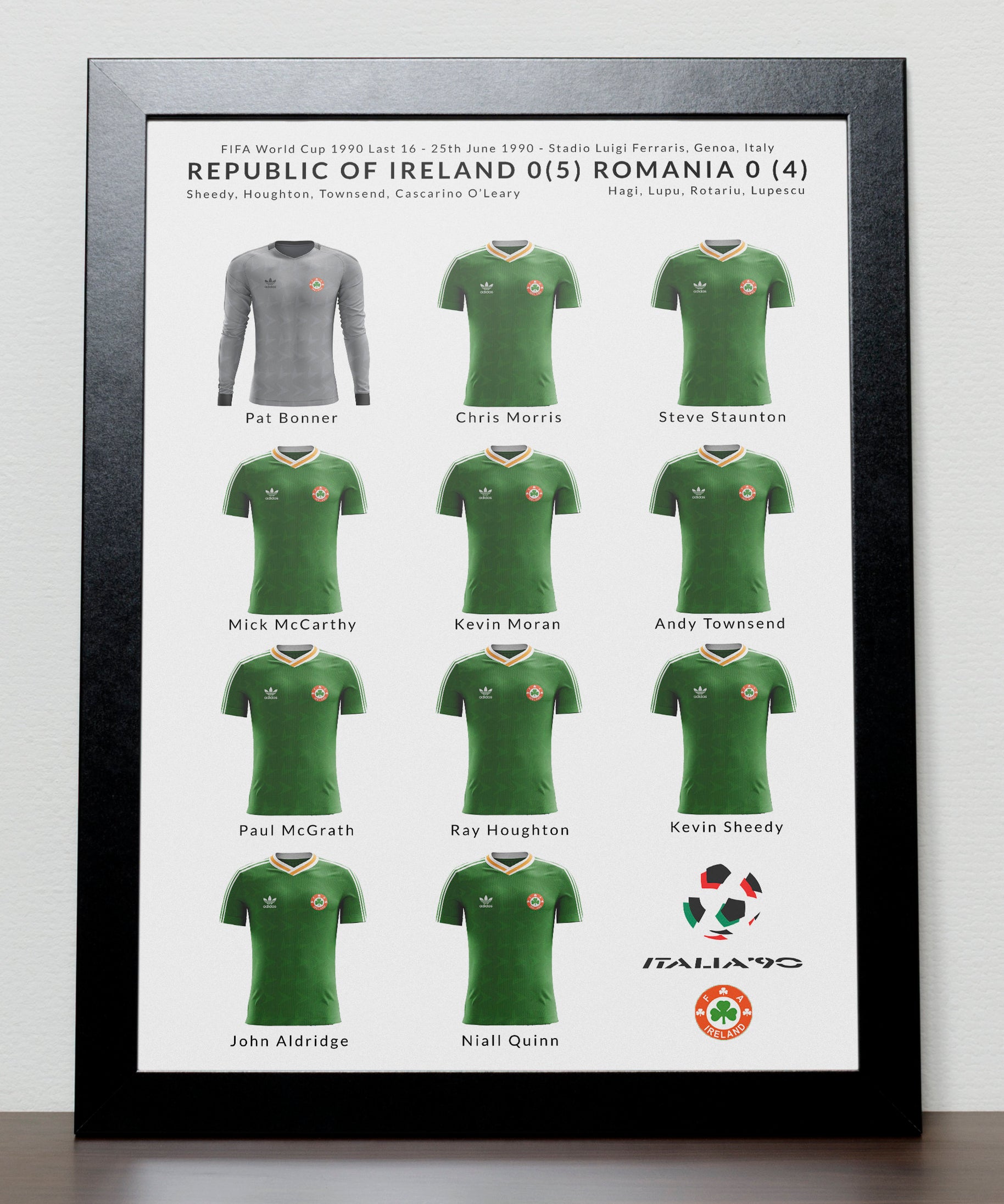 Ireland v Romania World Cup 1990 Poster