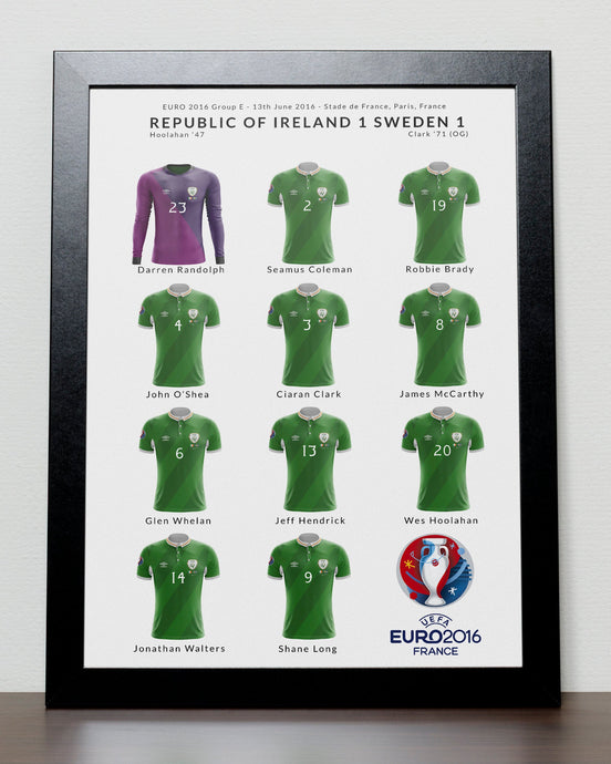 Ireland v Sweden Euro 2016 Poster