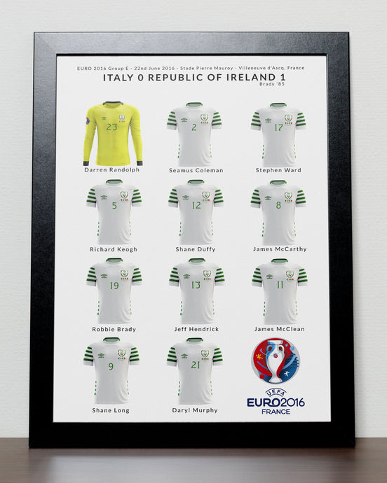 Ireland v Italy Euro 2016 Poster