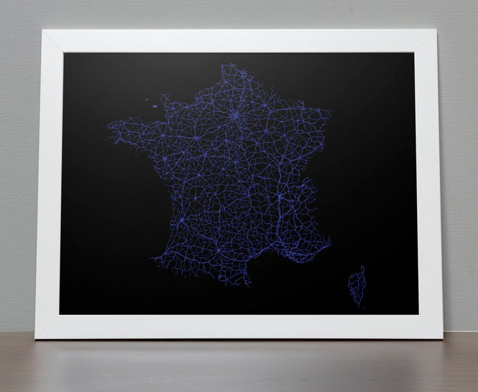 Road map of France Poster