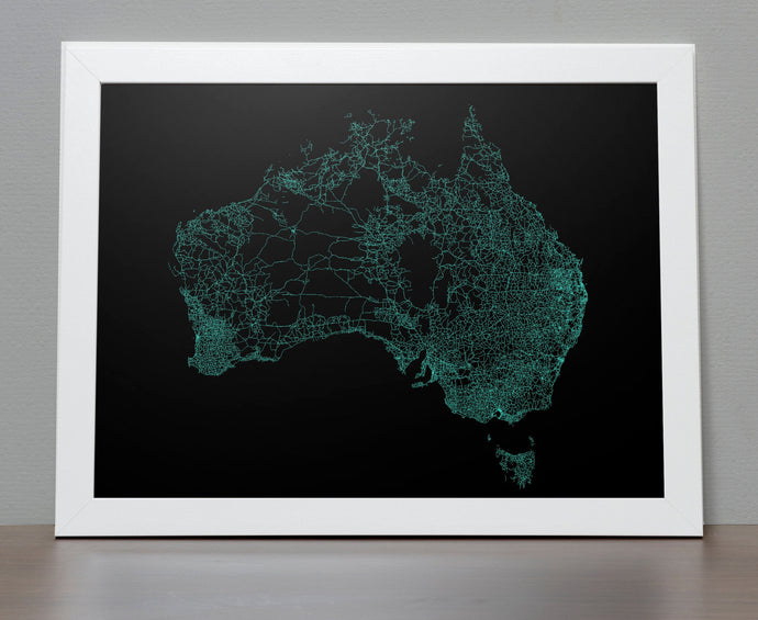 Road Map of Australia - All the roads poster