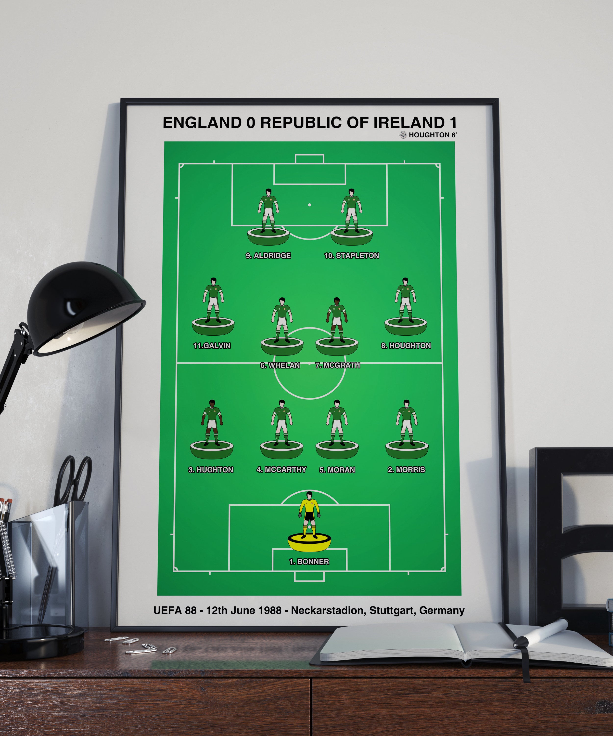 Ireland v England Euro 88 Subbuteo Poster
